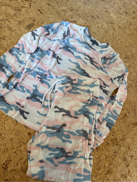 PJ Salvage Other - PJ Salvage Pink Blue Gray Camo Thermal Pajama Set